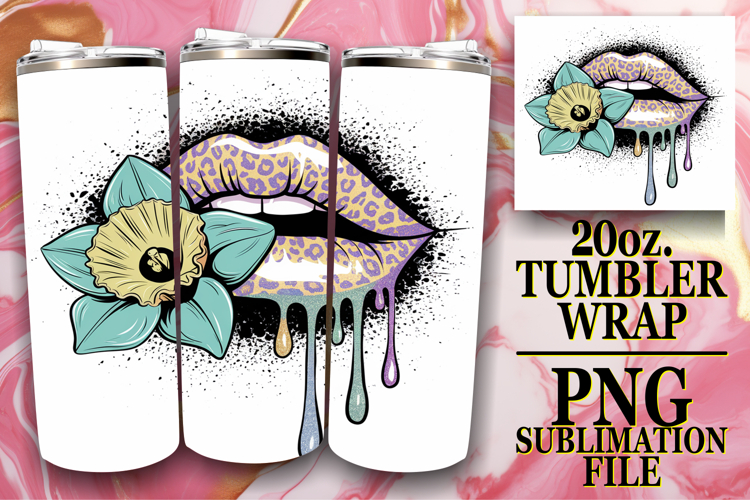 Cozy Sublimation 20oz tumbler wrap, Dripping Lips