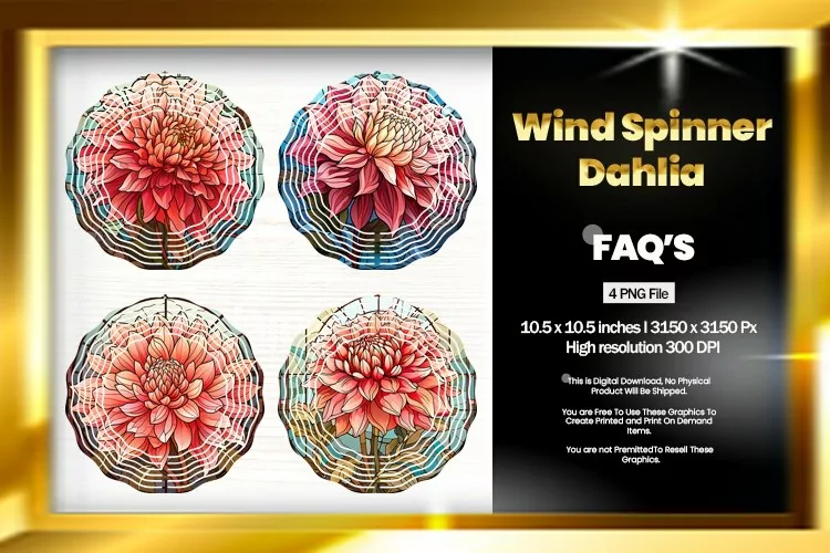 Dahlia Wind Spinner Sublimation - 04 Variations