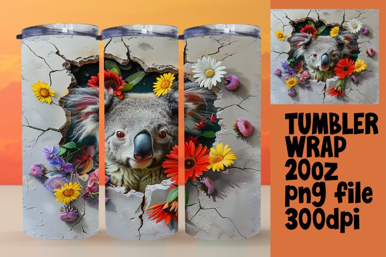 Spring Flower Tumbler Wrap: Adorable 3D Wall Hole