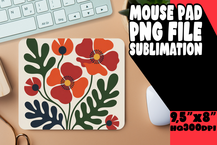 Bright Mouse Pad Design Sublimation, Flowers