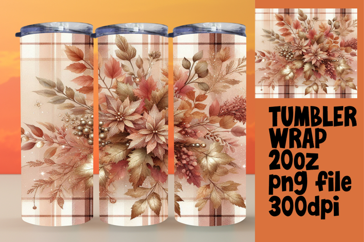 GREAT GIFT 20oz Tumbler Wrap , Autumn Flower