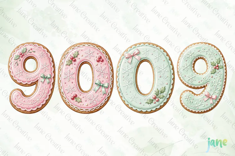 Christmas Cookie Number Clipart