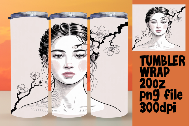 Unique 20oz Design for Sublimation , Beauty Woman