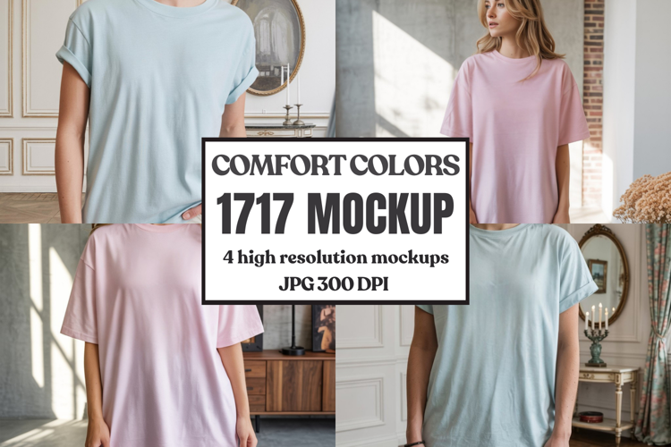 Comfort Colors 1717 Yellow T-Shirt Mockup