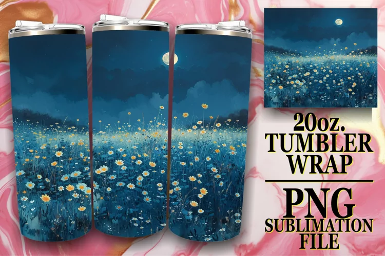 Whimsical Meadow of Flowers Tumbler Wrap