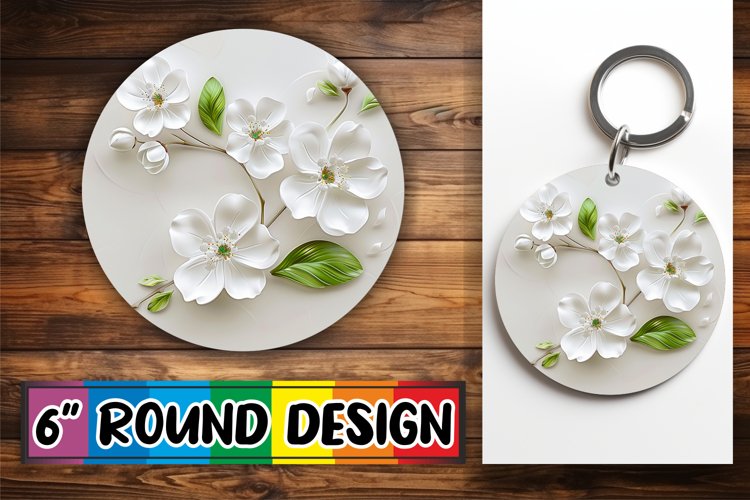Blossom Elegance: 3D Circle Design Sublimation example image 1