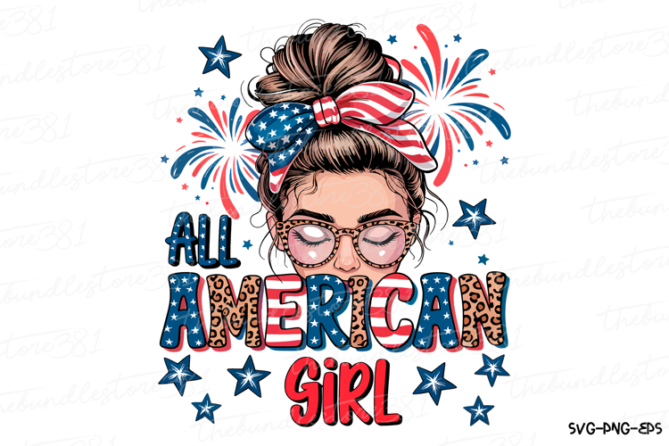 All American Girl Svg | 4th of July Svg | Svg Cut File