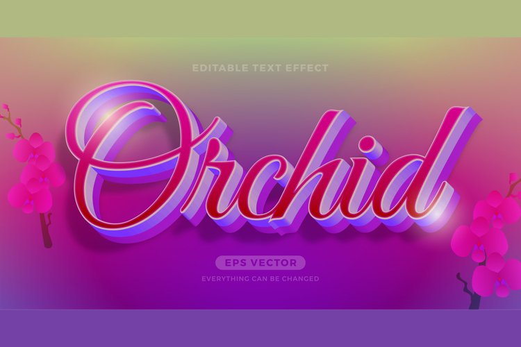 Orchid editable text effect style vector example image 1