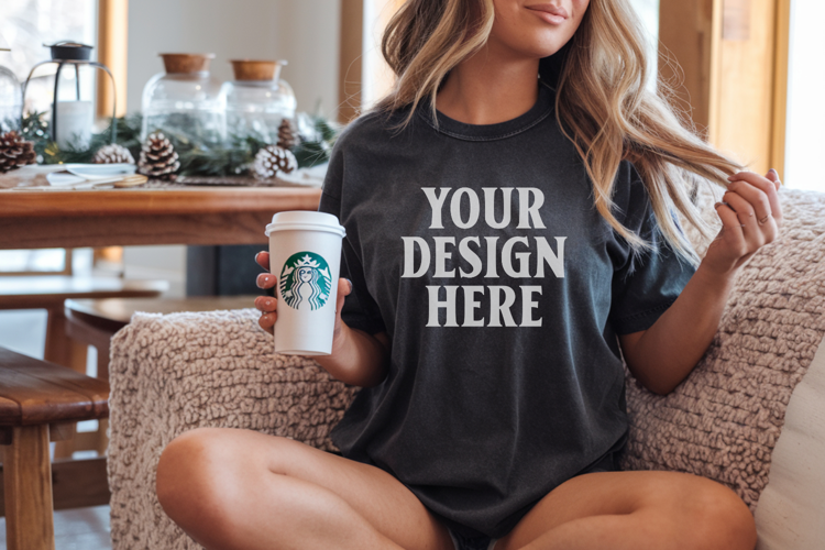 Pepper Christmas Comfort Colors 1717 T-shirt Mockup