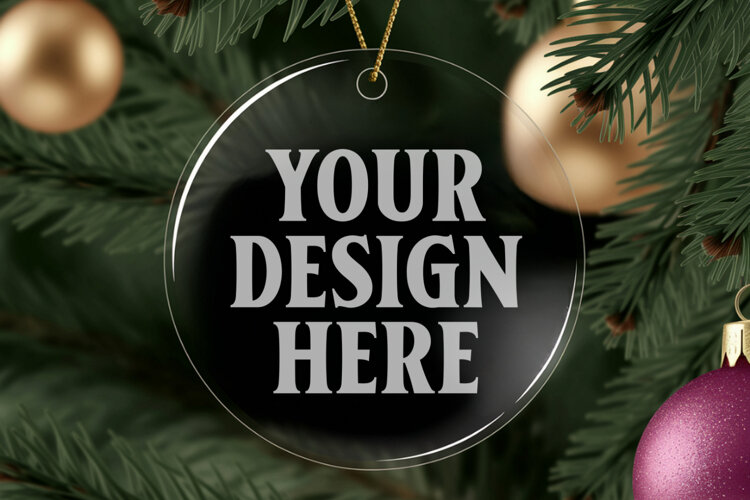 Acrylic Christmas Ornament Mockup , christmas ornament mocku example image 1