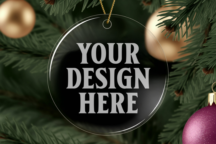 Acrylic Christmas Ornament Mockup , christmas ornament mocku