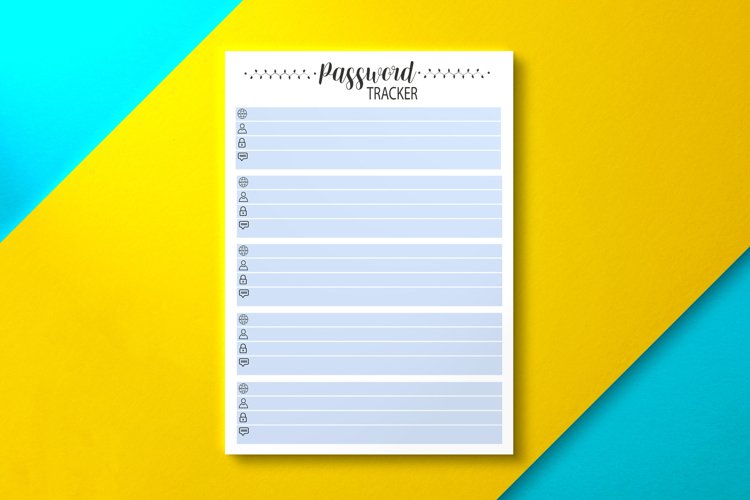 Password Tracker PDF, KDP Interior example image 1