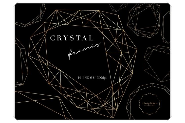 Crystal Frames - Polygonal Digital Frames Clipart example image 1