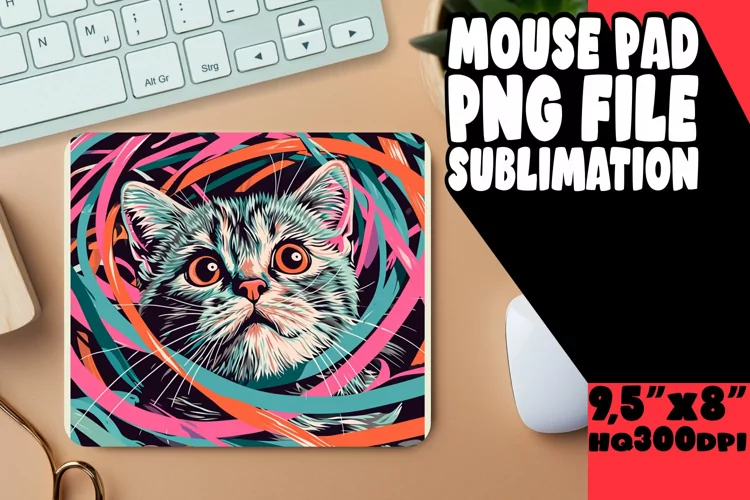 Whimsical Cat Sublimation Mat