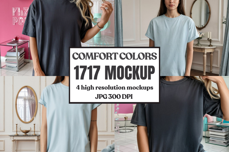 Comfort Colors 1717 Yellow T-Shirt Mockup