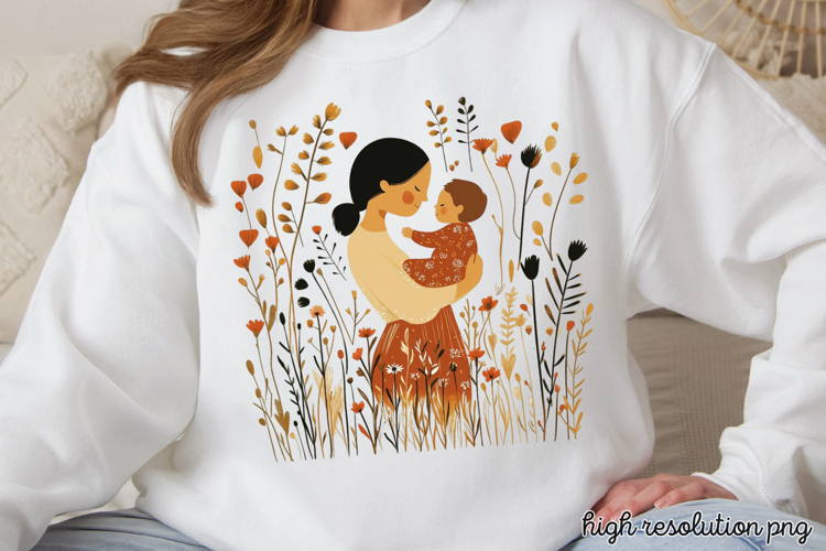 Mothers Day Folk Art Sublimation PNG