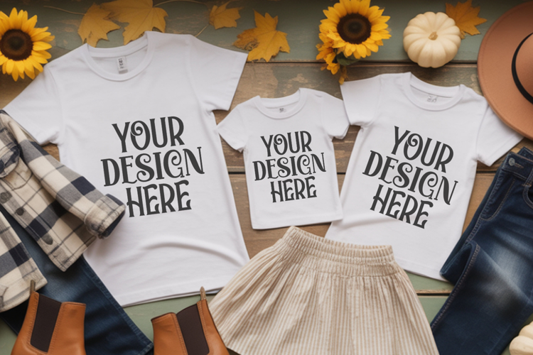 Christmas Family Matching Group T-Shirt Mockups | Holiday Fl