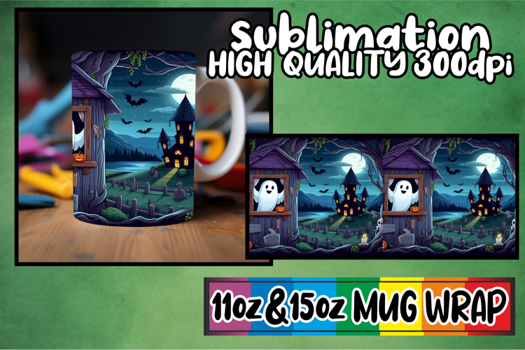 Luminous afternoons 11oz 15oz sublimation wrap, Ghost