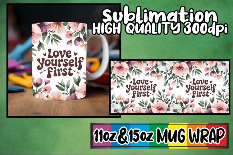 Cozy vibes sublimation print wrap, Flower Quote