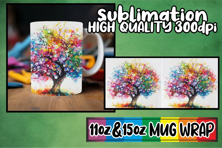 Blooming Wonderland Mug Sublimation Wrap - Spring Design