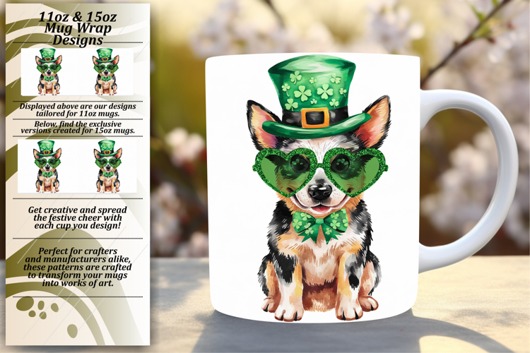 Sweet 15oz Mug Wrap Png Artwork , St Patrick