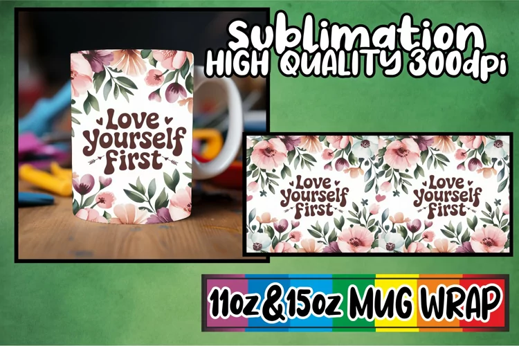 Luminous moments 11oz 15oz sublimation wrap, Flower Quote