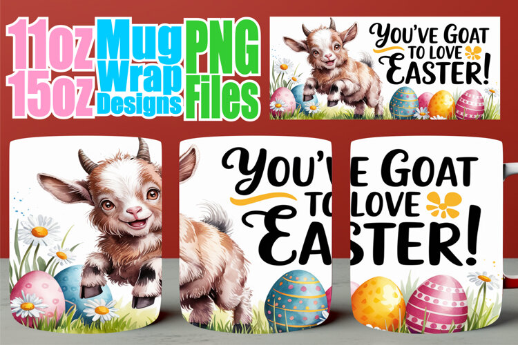 Radiant moments sublimation mug wrap, Easter example image 1