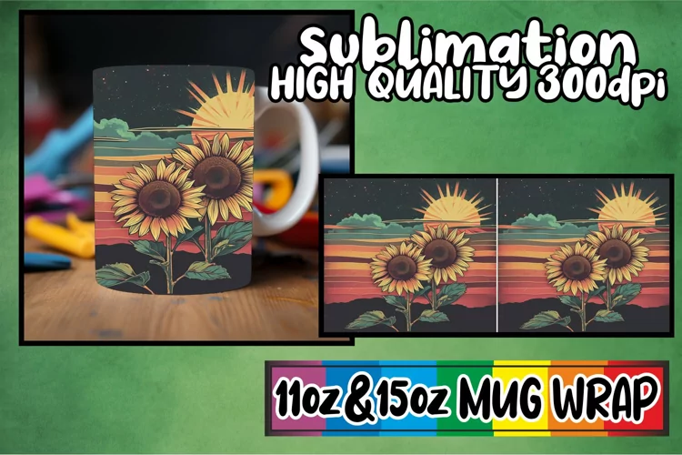 Vintage Blossom Serenade: Mug Wrap Sublimation