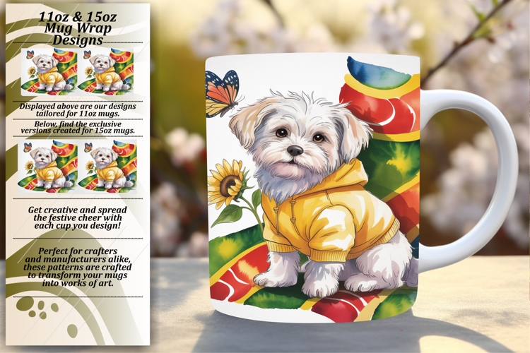 FRESH PNG for 11oz Mug Wrap , Cute Dog