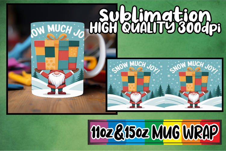 Enchanted mornings 11oz 15oz sublimation wrap, Holiday Gnome