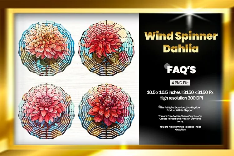Dahlia Wind Spinner Sublimation - 04 Variations