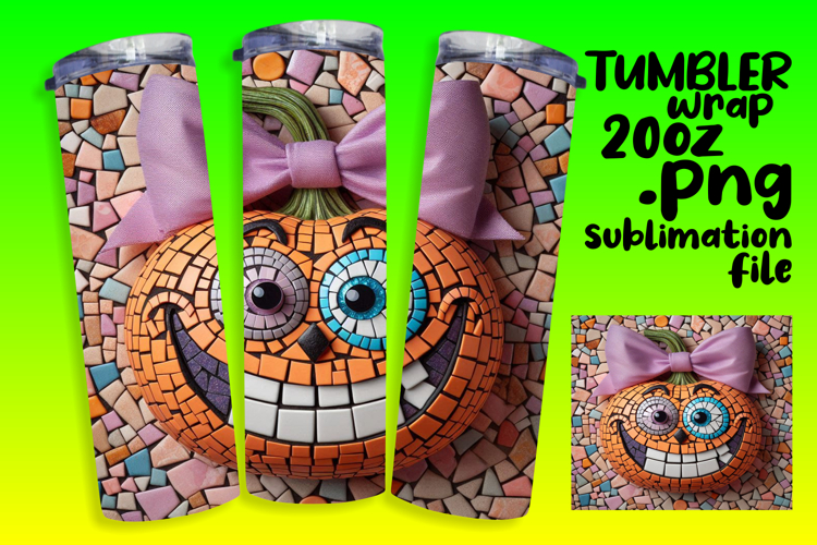 Sublimation Tumbler Template , Cute Pumpkin