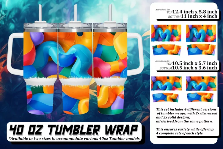 Colorful 3D Puff Tumbler Wrap
