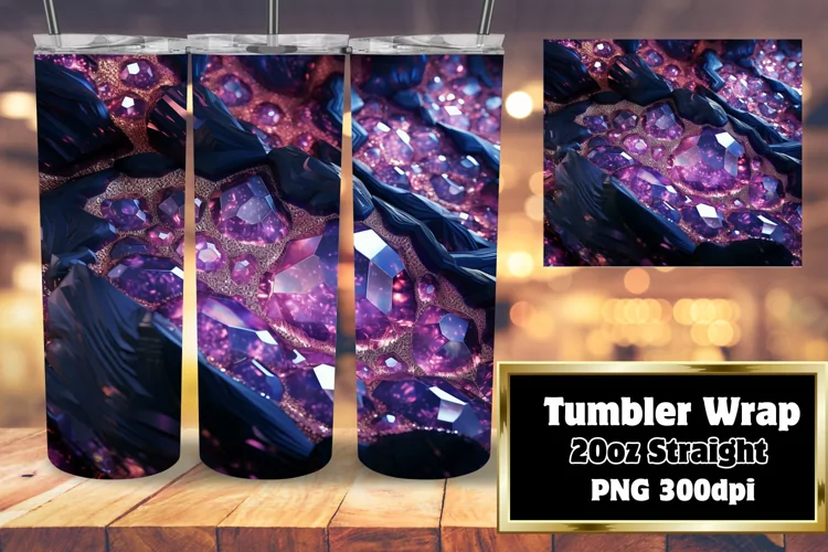 3D Agate Geode Tumbler 20oz Sublime Glitz