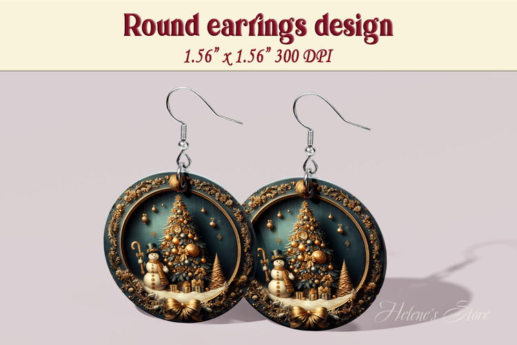 Vintage pattern earrings |Luxury Round Earring sublimation