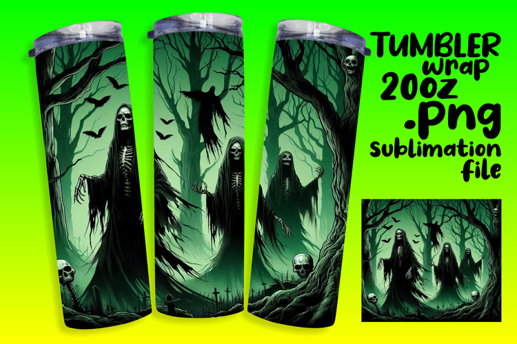 RICH 20oz Tumbler Template for DIY Projects , Horror Hallowe