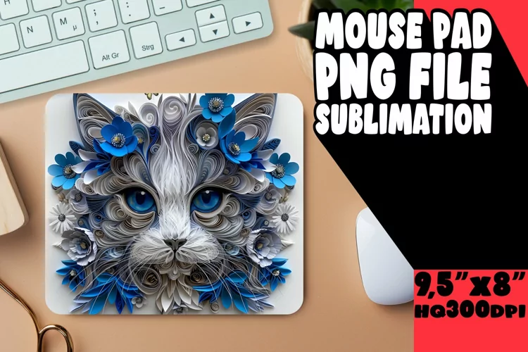 Whisker Wonderland Sublimation Mouse Pad - 3D Design