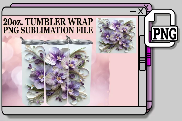 Vibrant Spring Petal 3D Tumbler Design