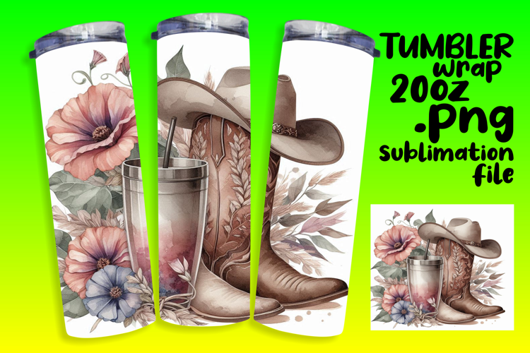 CUSTOM 20oz Tumbler Design for DIY , Western
