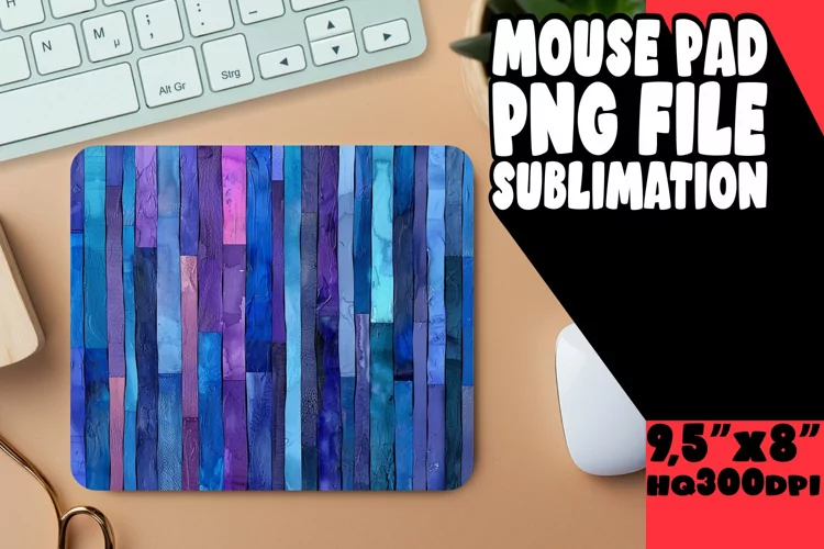 Sleek Stripe & Petal Mouse Mat - Minimalist Desk Style