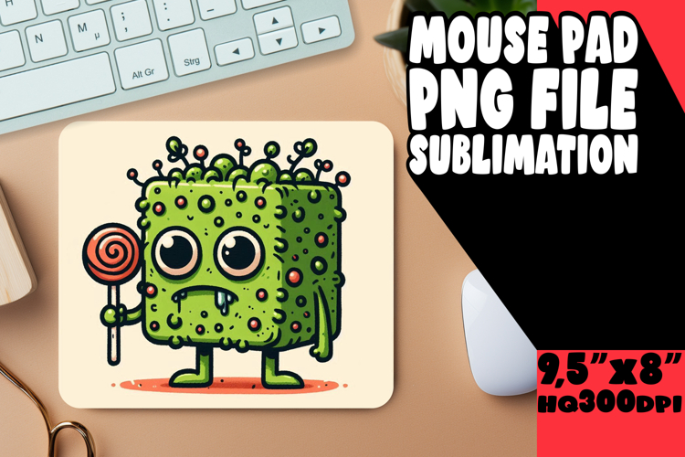 Cheerful Mouse Mat Sublimation Style, Monster