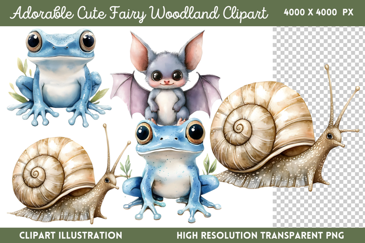Adorable Cute Fairy Woodland Clipart PNG