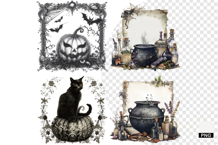 Halloween Wedding Invitation Clipart