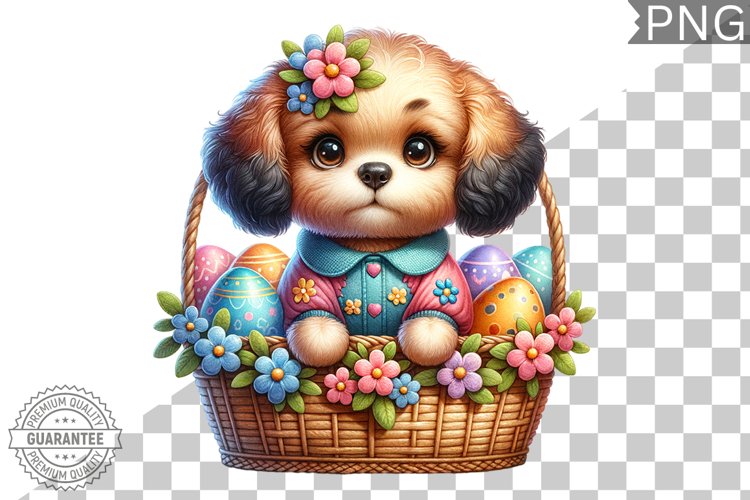 Easter Dog Sublimation - Easter Clipart PNG Design