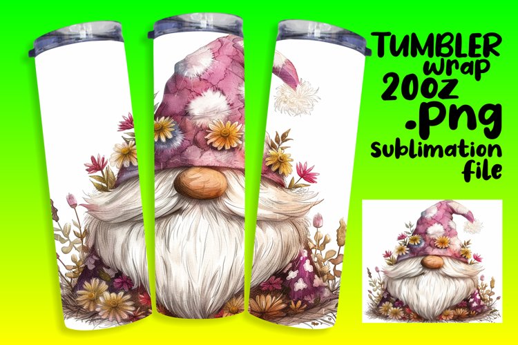 Springtime Gnome Sublimation Tumbler Art Collection
