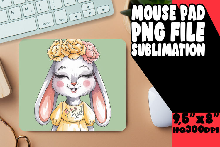 Radiant Mouse Pad Designs PNG, Cute Bunny