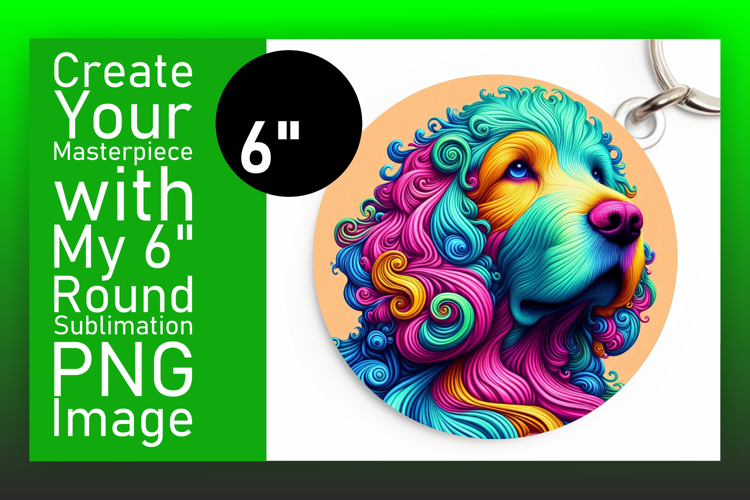 Cute Circle Design Coaster Template , Dog