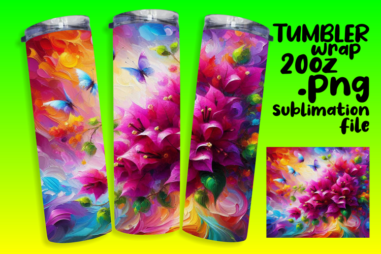 FRESH 20oz Tumbler Wrap for Personalization , Flowers