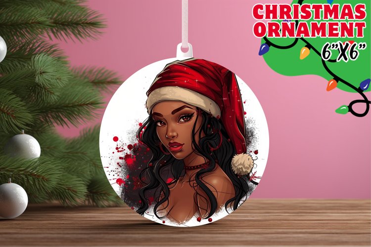 Bright Moments Round Ornaments, Xmas Girl