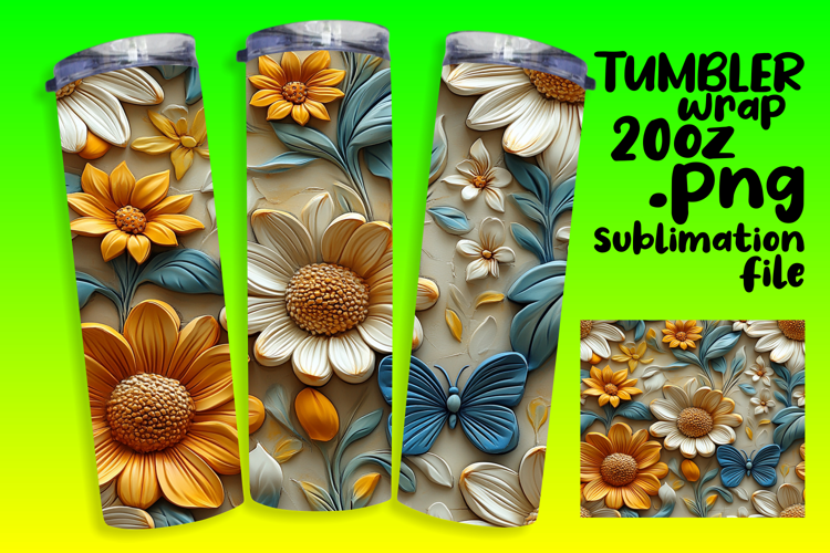 Unique 20oz Tumbler Gift Design , 3D Flower